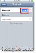 iphone bluetooth on and discoverable