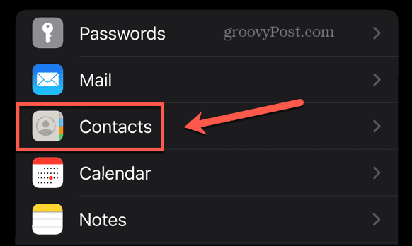 iphone contacts settings