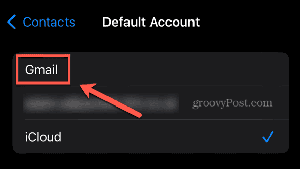 iphone set gmail as default account