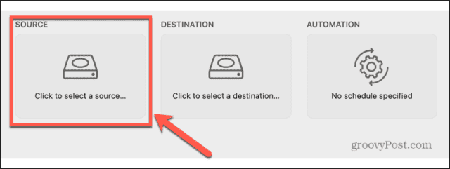 carbon copy cloner select source