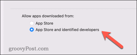 Allow app downloads on a Mac