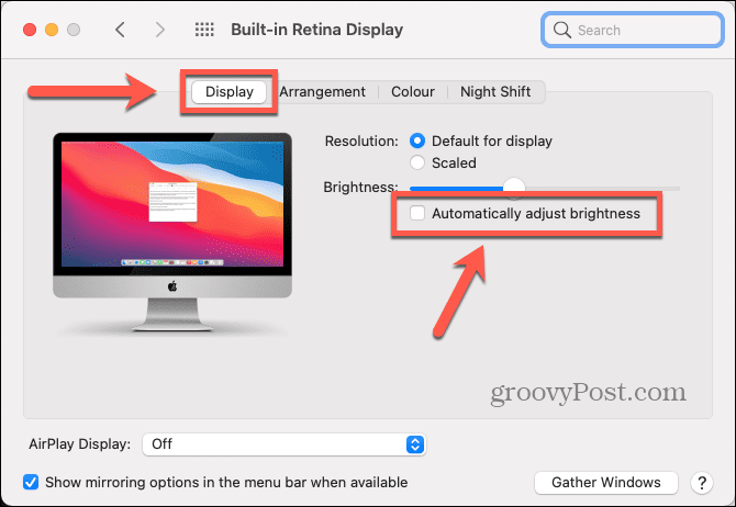 macos automatically adjust brightness