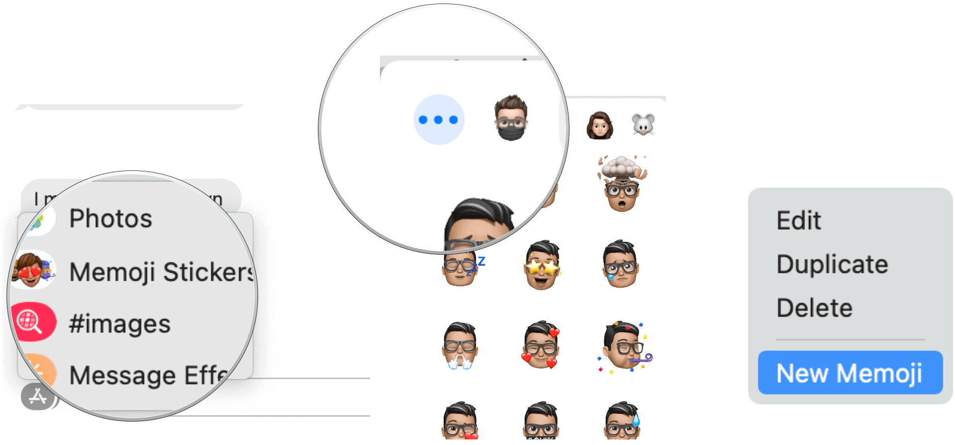 Messages in macOS Big Sur Mac create Memoji