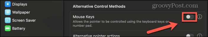 mac mouse keys toggle