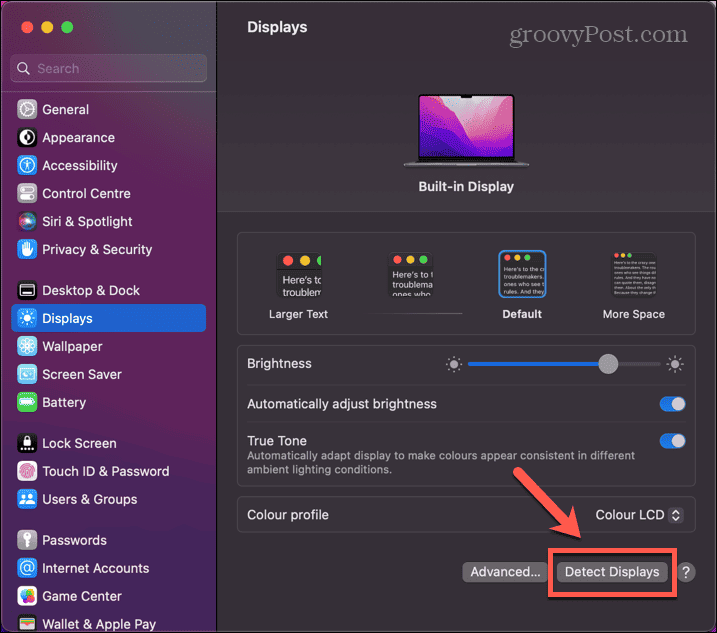 mac detect displays