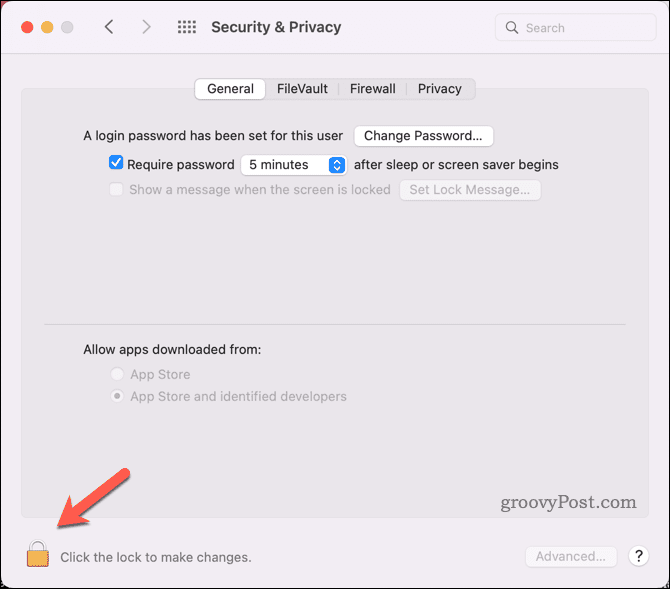 Unlock settings on a mac