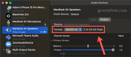 macbook audio format