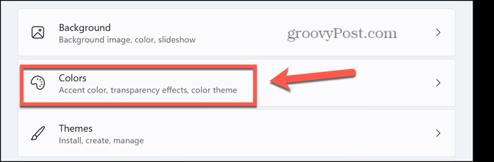 windows colors settings