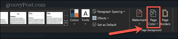 word page color