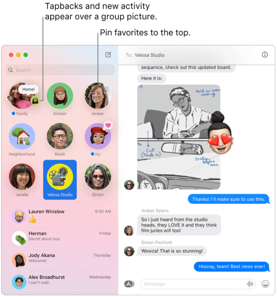 Pinned Messages on Mac