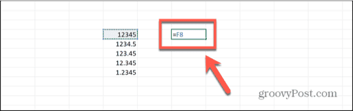 excel equals cell