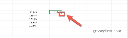 excel drag handle