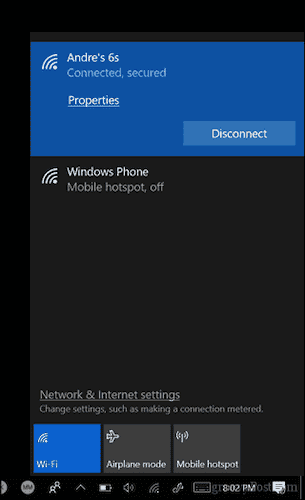 Network Properties Link in Windows 10