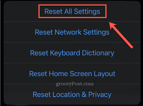 iphone reset all settings