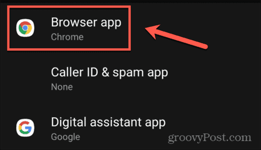 android choose default browser