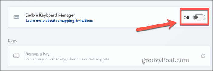 windows keyboard manager off