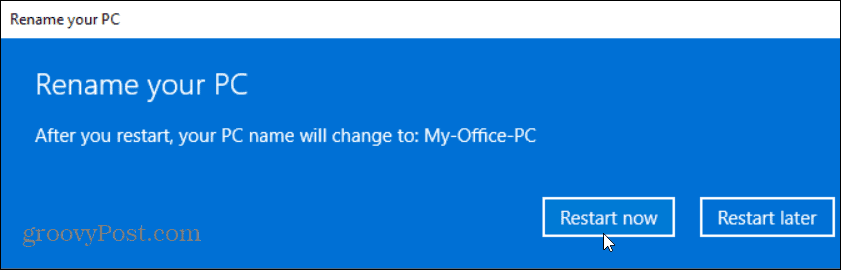 restart Windows 10 PC