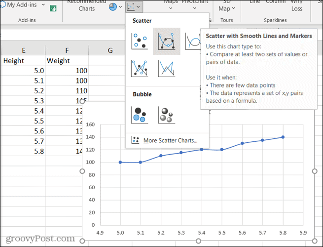 Scatter chart preview