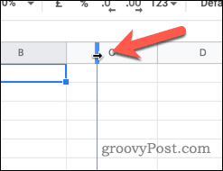 Resizing a column in Google Sheets