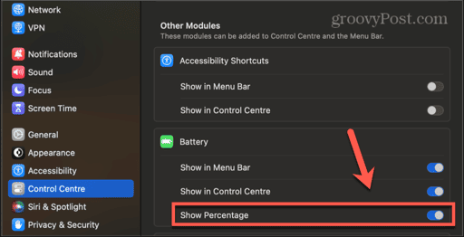 mac show percentage