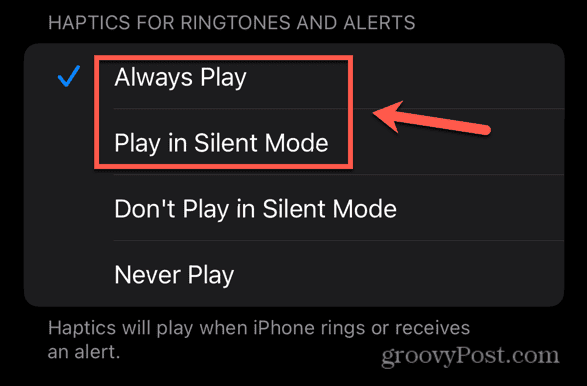 iphone always play haptics