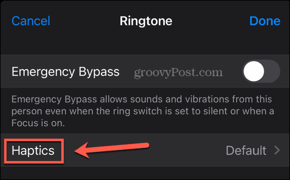 iphone ringtone haptics