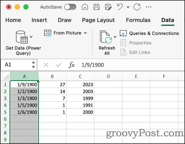 Split Text Into Columns Wizard Completed