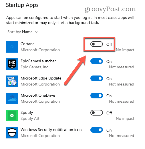 windows 10 startup toggle