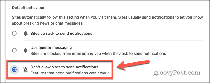 chrome don't allow notifications