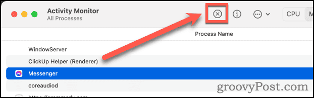 Stop Process in Activity Monitor