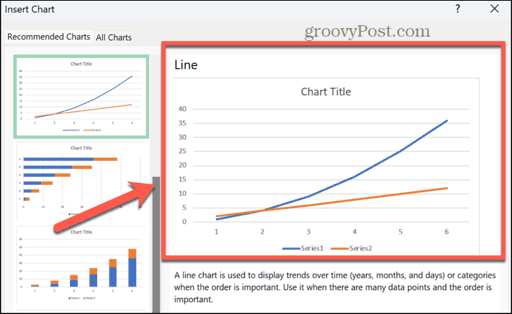 excel chart preview