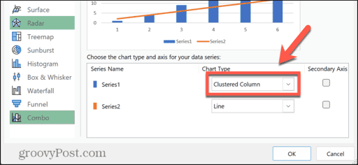 excel select series chart type