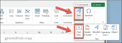 excel insert text box