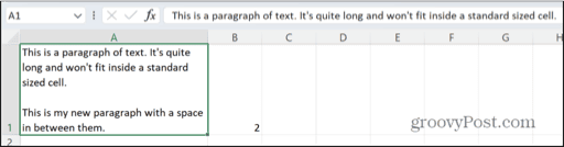 excel line break fit to cell