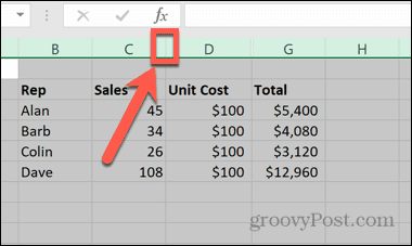 excel column headers