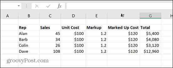 excel unhidden columns