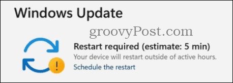 Windows Update Restart Notification