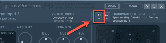 voicemeeter app a1 output