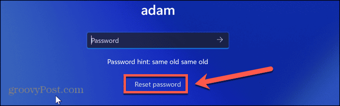 windows 11 reset password