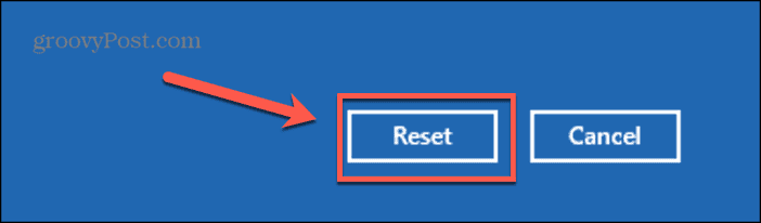 windows 11 reset button