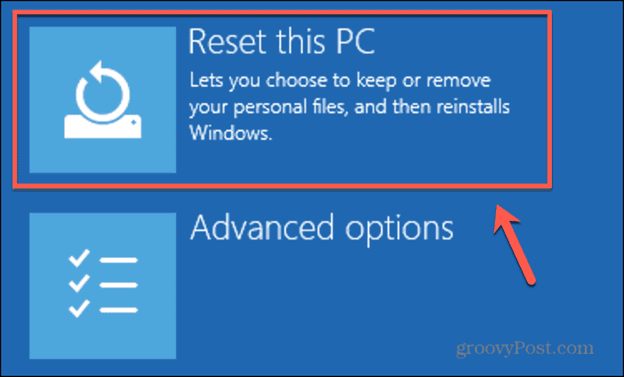 windows 11 reset this pc