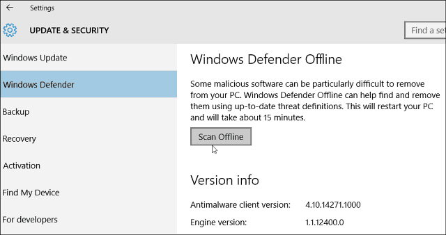 Windows Defender Offline