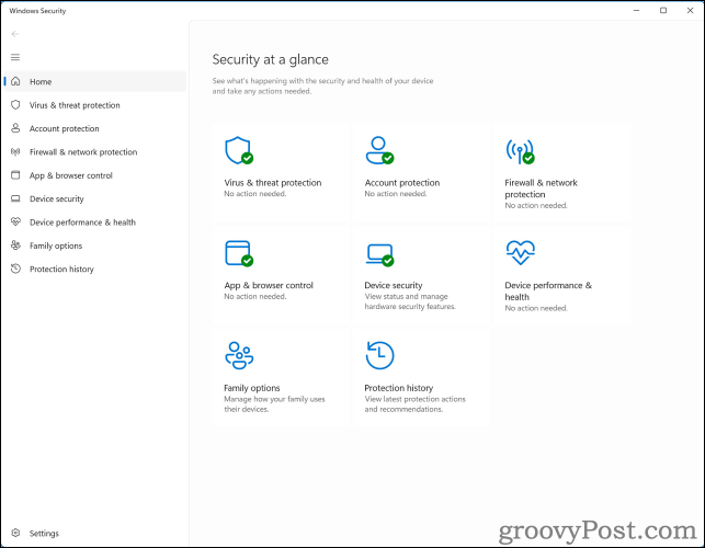 Windows Security at a glance