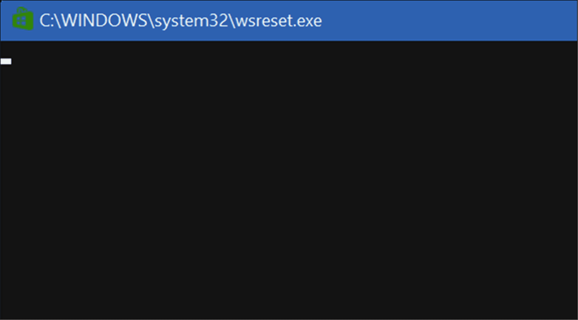 wsreset-Blank Command prompt